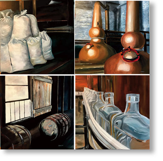 Creating Bourbon
Four paintings, each 18" x 18"